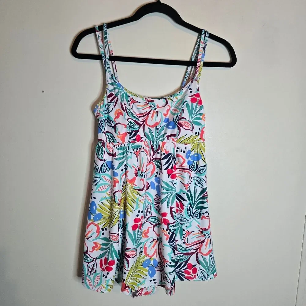 NEW Sonnet Shores Floral Swimsuit Dress Womens 6 Tropical Beach